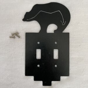 Heartline Bear Double Toggle Wallplate Cut Metal Rustic Southwest Home Decor